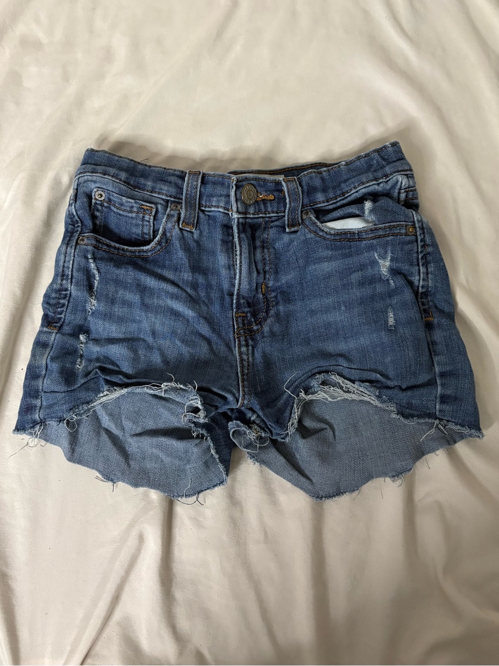 Girls Signature by Levi Strauss Distressed Blue Denim Shorts